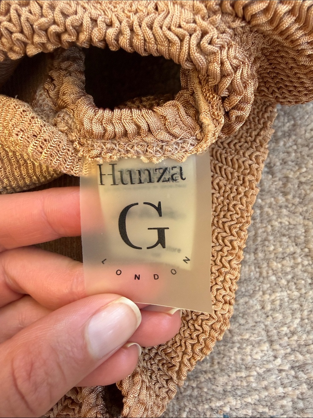 Hunza G Square Neck in Metallic Cocoa - Picture 4 of 5